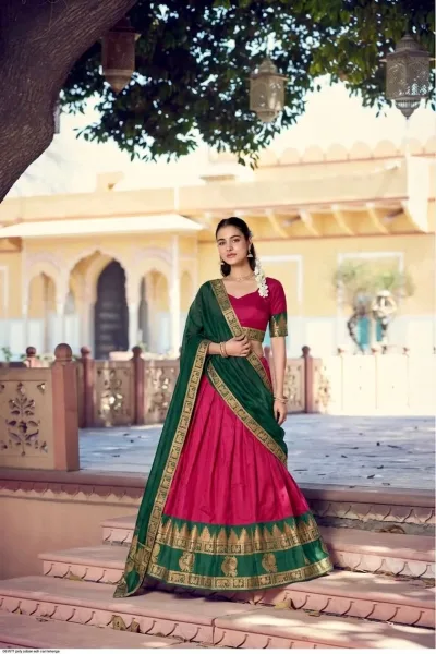Narayan Pattu Jacquard Border Lehenga Choli